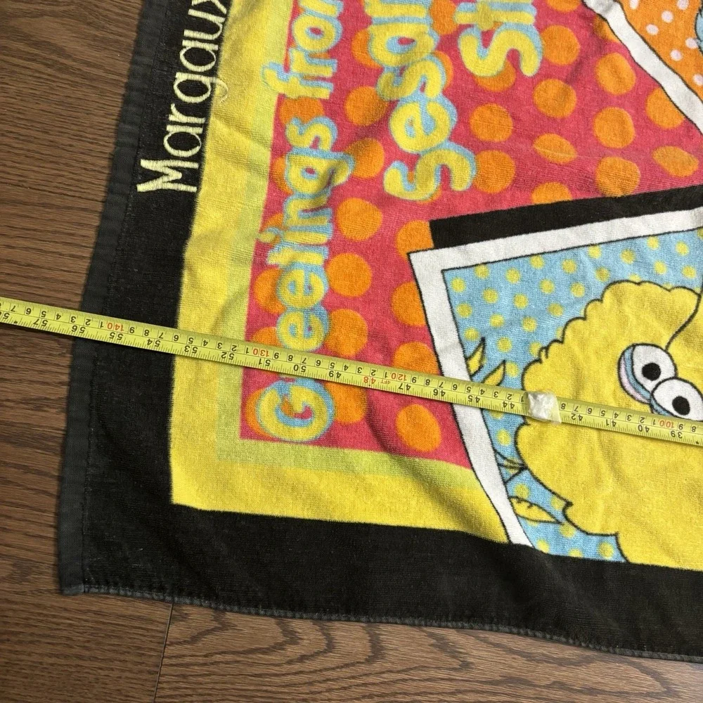 Vintage Sesame Street Beach Towel Elmo Cookie Monster Adult Size Bert Ernie 90s